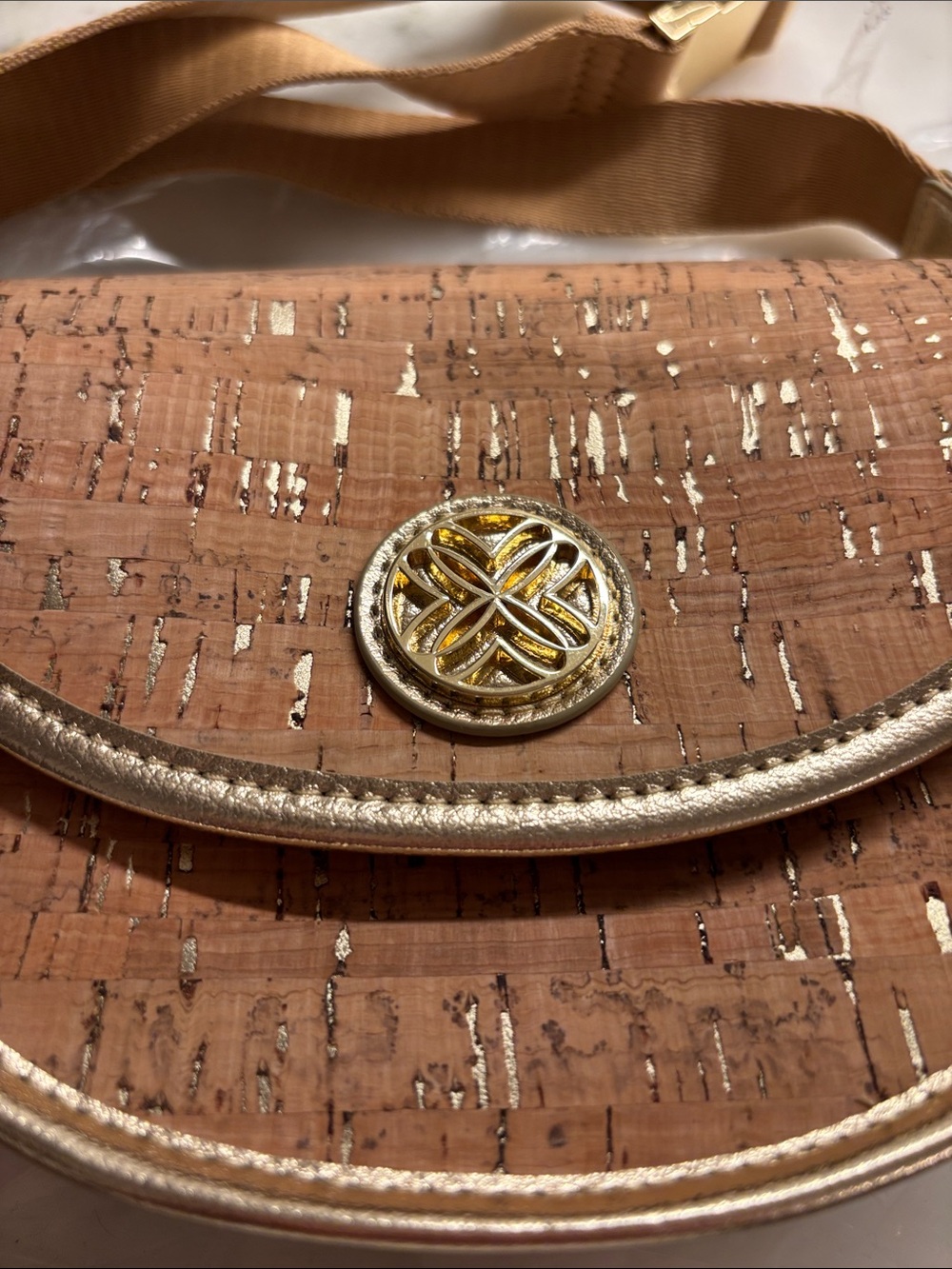 Lilly Pulitzer NWT Camille Cork Belt Bag color Natural - Picture 4 of 9